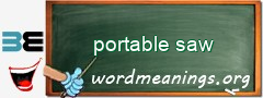 WordMeaning blackboard for portable saw